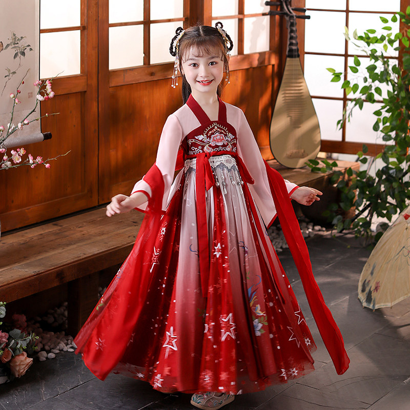 春秋季女童超仙中国风汉服图片
