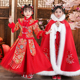 套装 女童汉服秋冬装 2026新款 冬季 喜庆过年衣服拜年服加绒红 儿童装