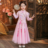 秋冬装 女童汉服2025新款 新年 古风儿童装 旗袍中国风套装 秋装 古装