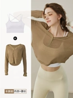 [Два -кузырь] коричневый свитер хаки+белый бюстгальтер