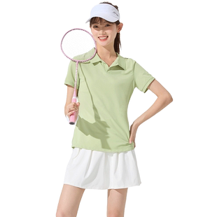 羽毛球服男女同款情侣速干运动套装polo衫网球服团购比赛队服短袖