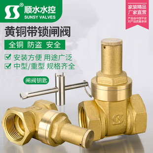順?biāo)畠?nèi)三角工程螺紋帶鎖閉閘閥開關(guān)自來(lái)水表前加密銅閥門4分6分
