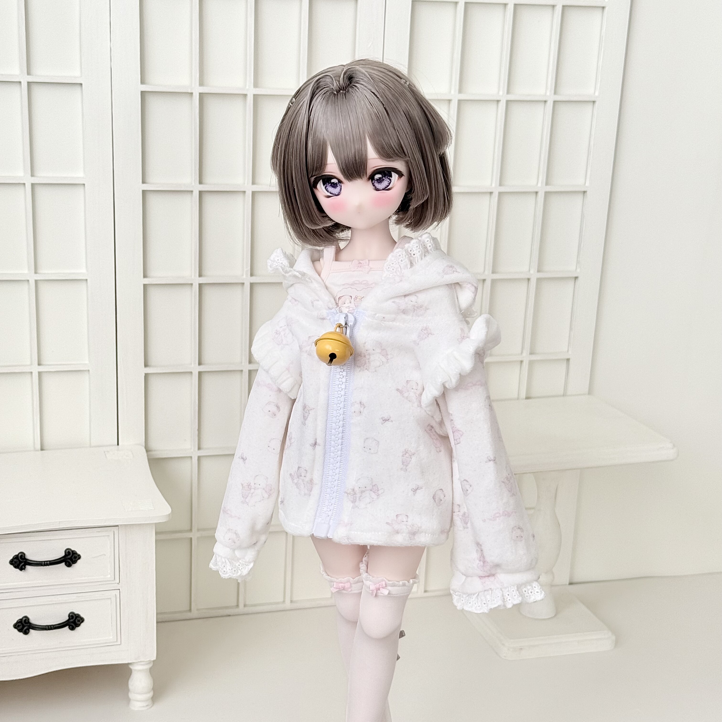 桃气岛屿BJD假发二次元猫耳内扣成品手改毛