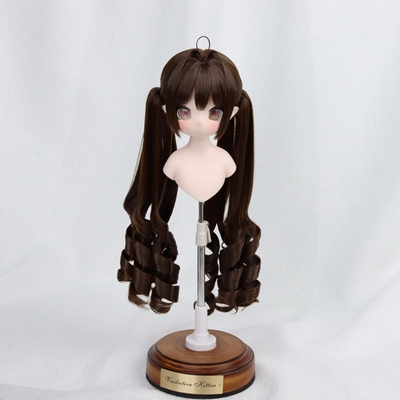 桃气岛屿BJD假发3分熊妹二次元低双马尾造型发
