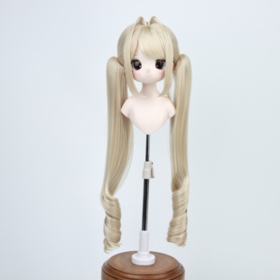 桃气岛屿BJD假发3分熊妹二次元螳螂窝造型低双马尾面筋卷