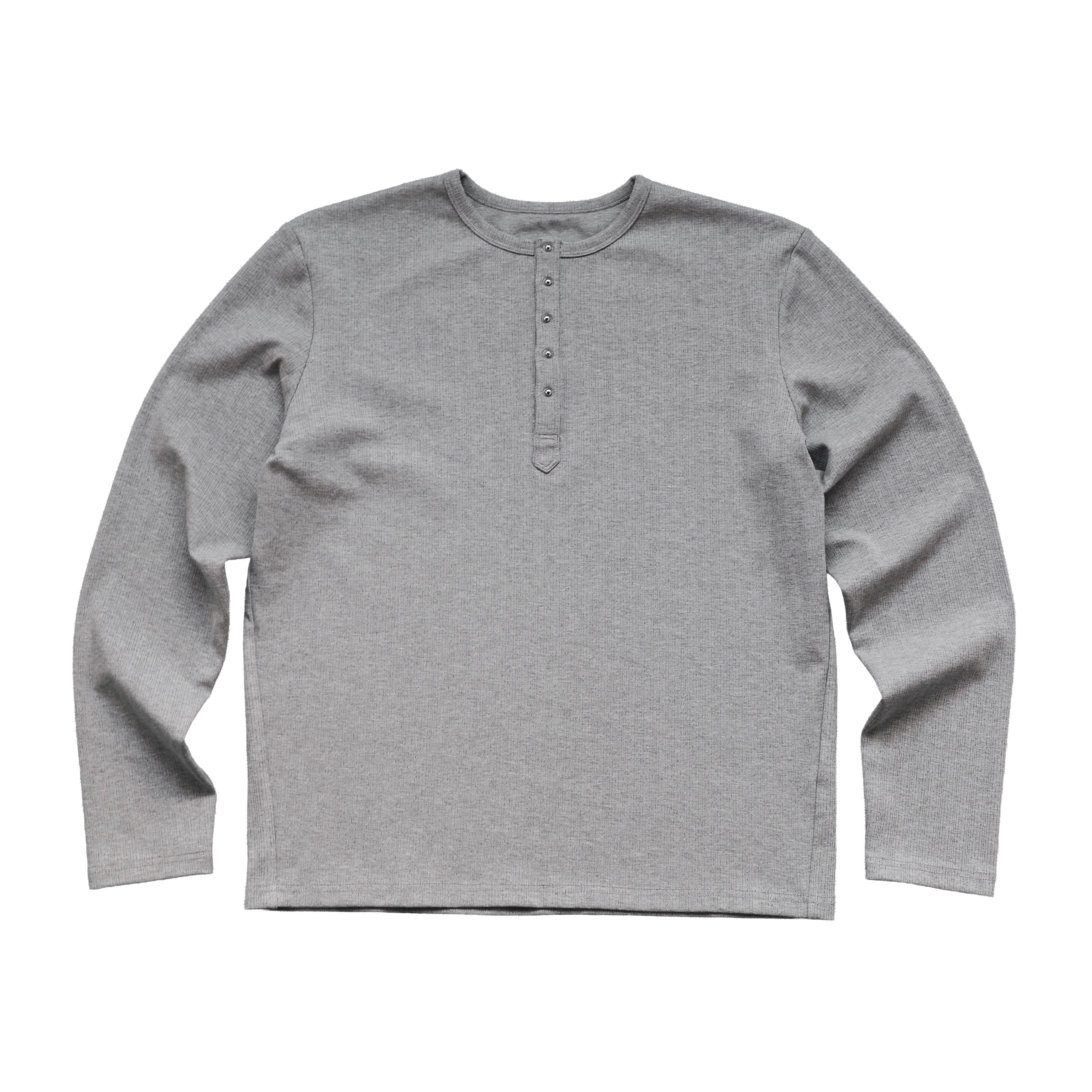 thumbnail for SOLVA "Morse" Long Sleeve Henley Shirt with studded buttons and slim fit