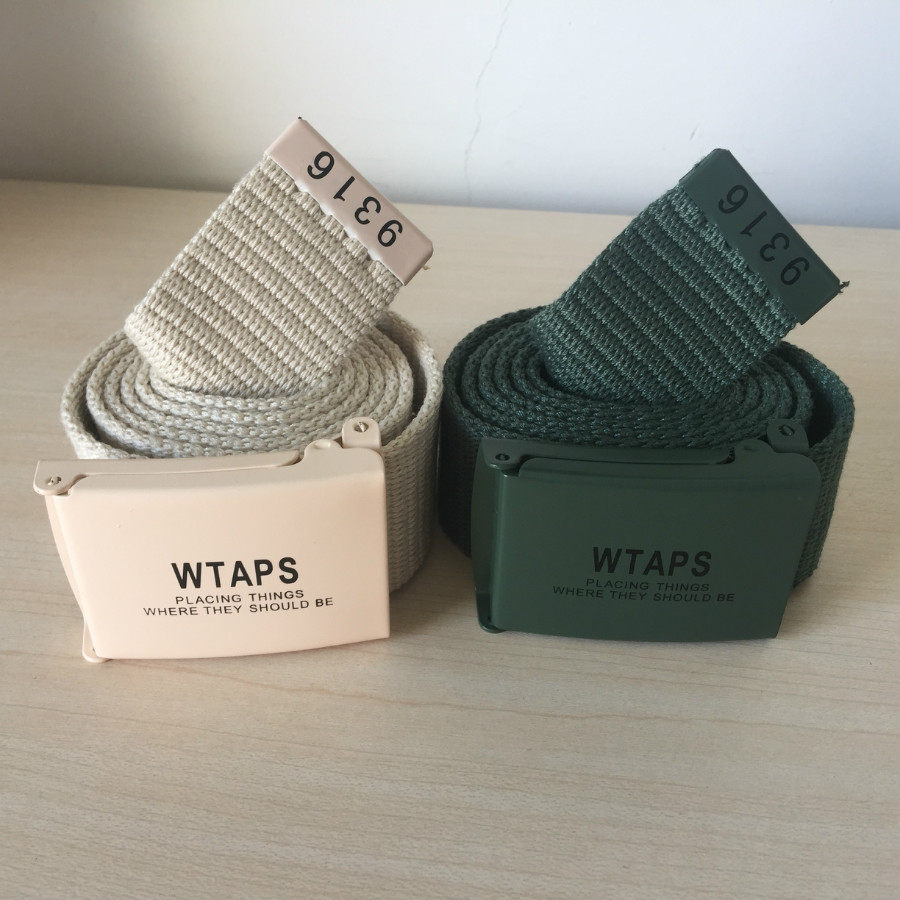 余文乐潮流 NBHD wtaps DCDT 16SS 军事风帆布平滑扣式 数字 腰带