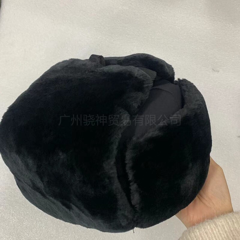 好质量藏青色棉帽 黑色皮帽冬季防寒毛绒帽子 骑行帽 绿色棉帽子