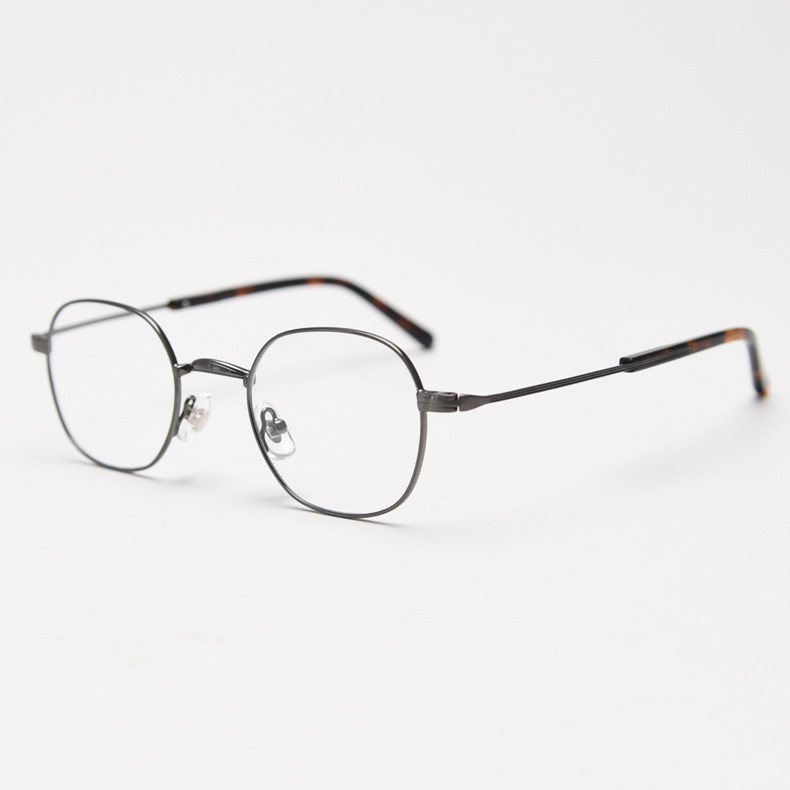 龟潮手造日系半钛方框小众文艺复古近视眼镜框男女金属平光镜架