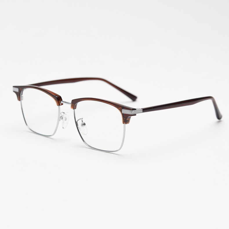 TR90韩系大框复古文艺眉毛近视眼镜框架男女潮平光镜金属板材脚