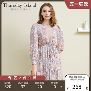 Island星期四岛屿秋甜美波西米亚连衣裙T216MOP147W Thursday