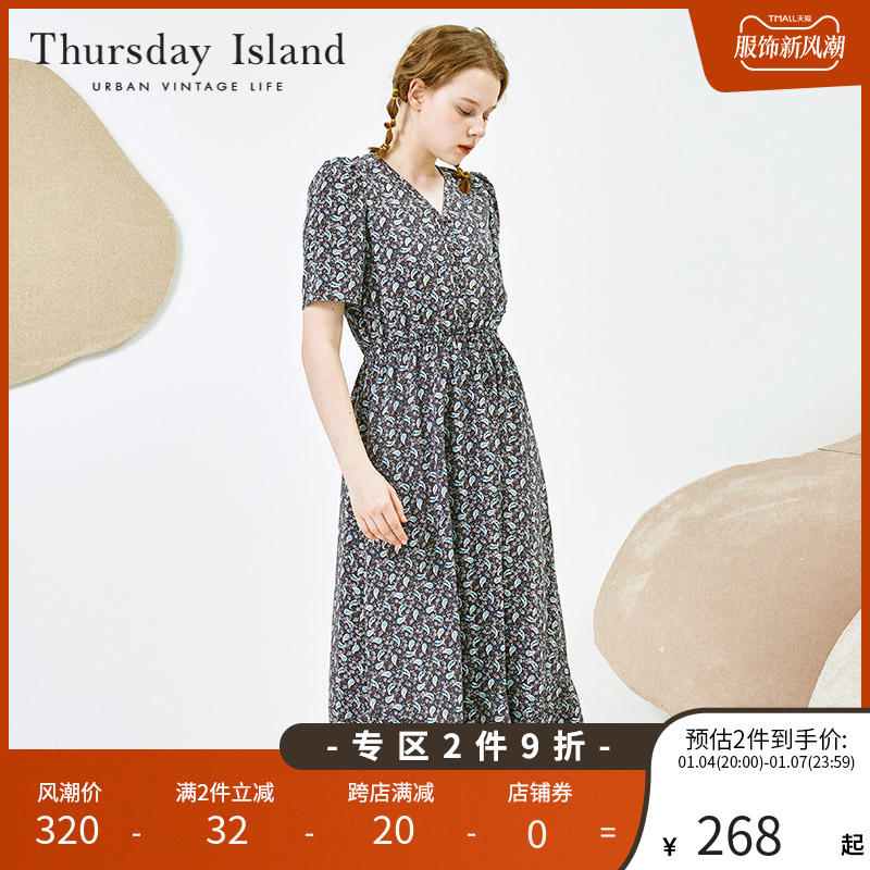 Thursday Island星期四岛屿夏森女气质碎花连衣裙T214MOP294W