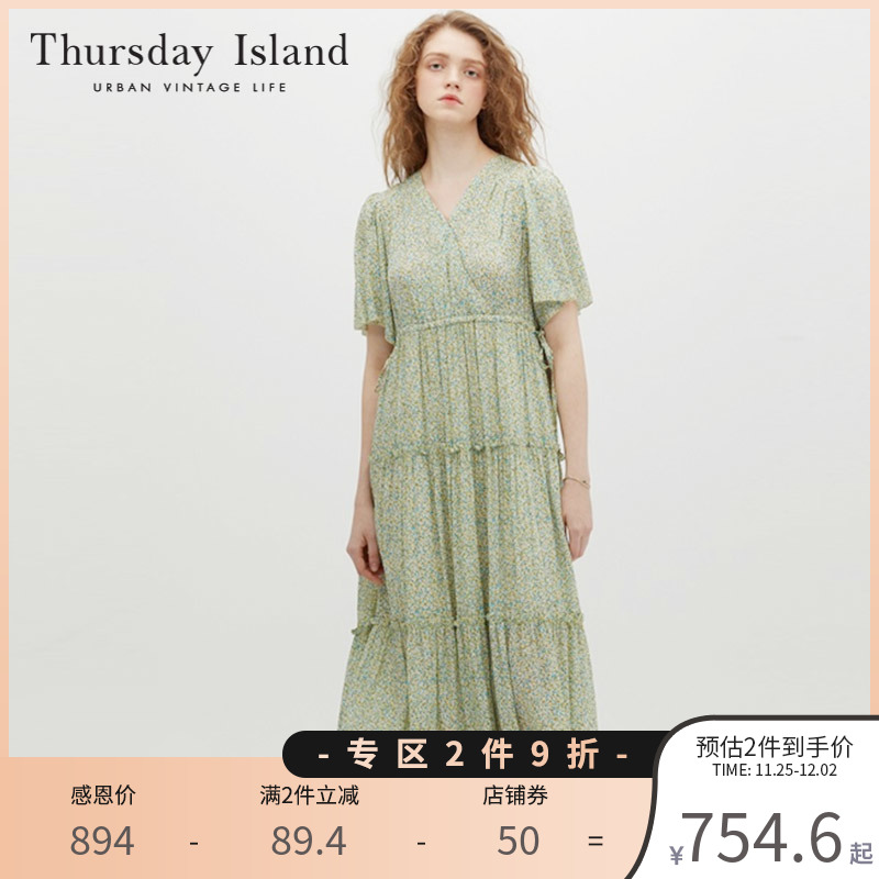 Thursday Island星期四岛屿23小碎花连衣裙T234MOP238W商场同款