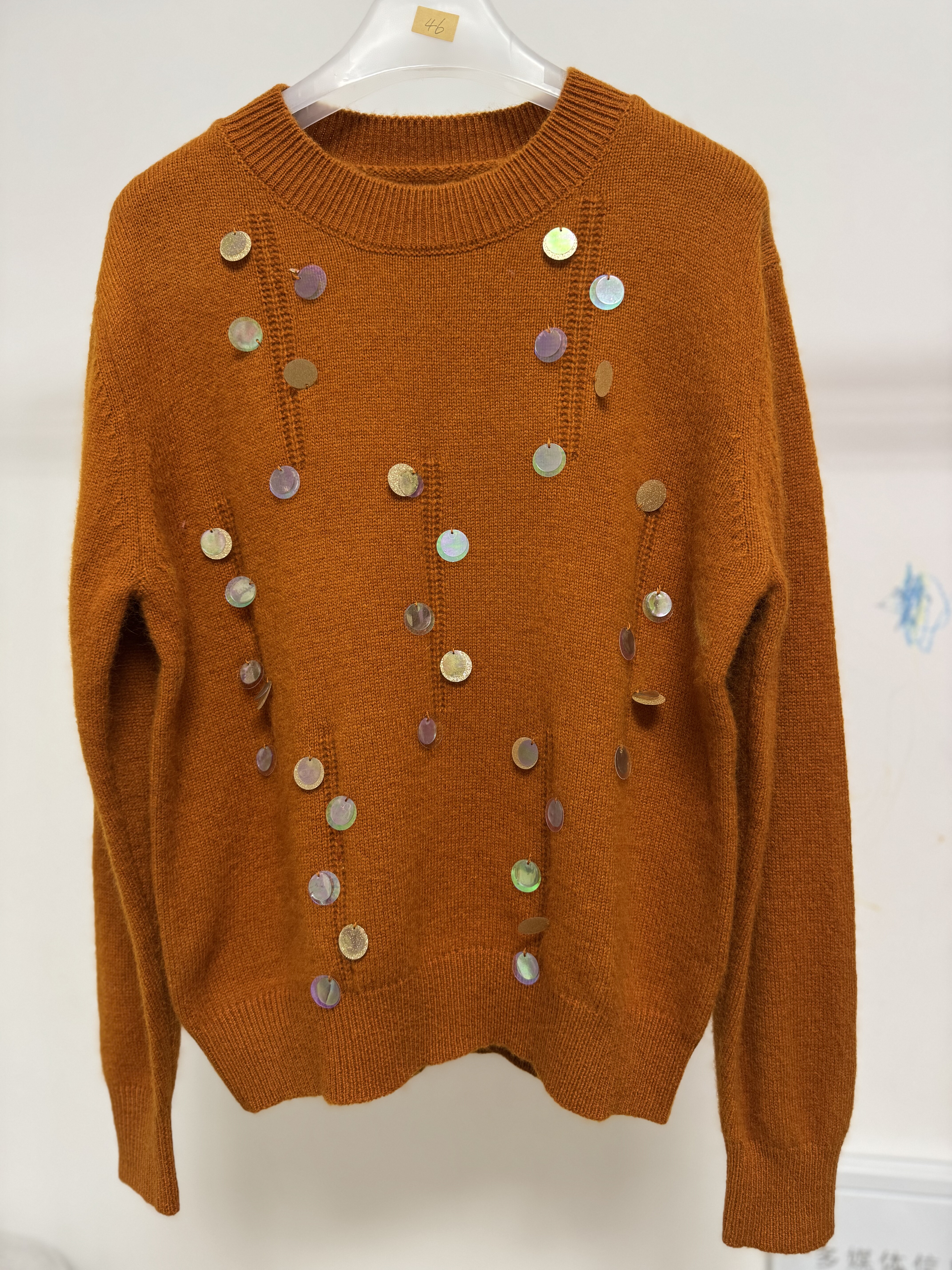 特价高品质欧货2025秋冬新款珠片宽松显瘦全羊毛针织衫套头毛衣女,女装/女士精品,毛衣,淘宝优惠券,粉丝福利购,淘宝优惠卷