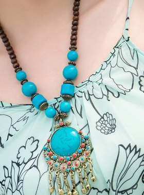 欧美铃铛波西米亚藏族项链