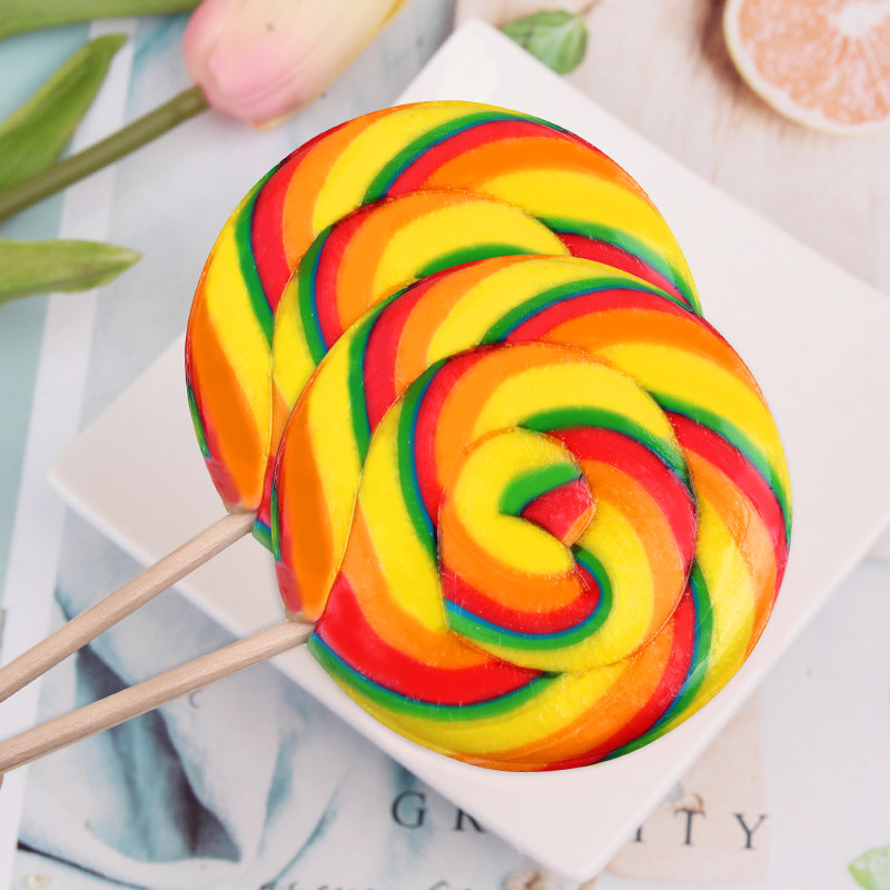 50支金稻谷50克五彩波板糖功夫糖彩虹整箱批小卖部休闲零食棒棒糖