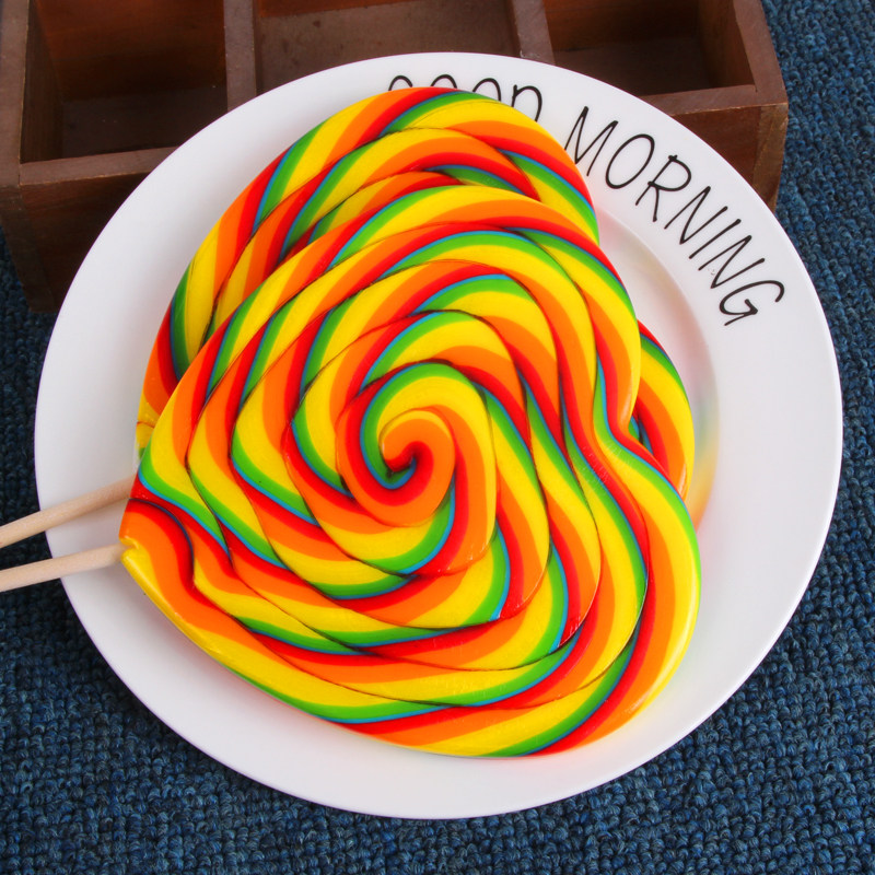 味味佳200克七彩心形波板糖超大棒棒糖儿童抖音网红休闲糖果零食