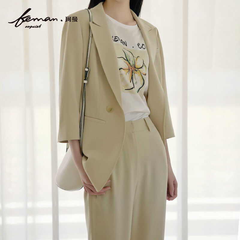 气质夏季新品小西服珂曼女装休闲