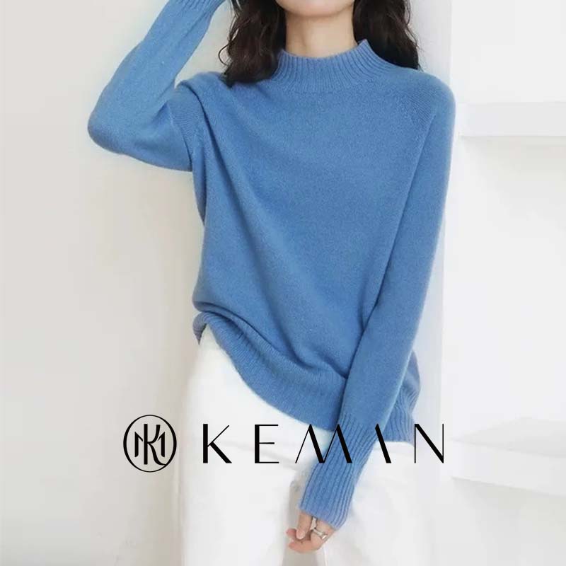 珂曼半高领毛衣宽松显瘦针织衫