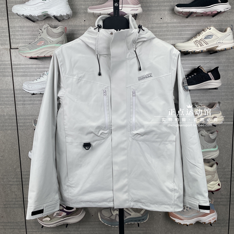 正品代购斯凯奇冬季男士摇粒绒针织外套三合一冲锋衣外套L324M148