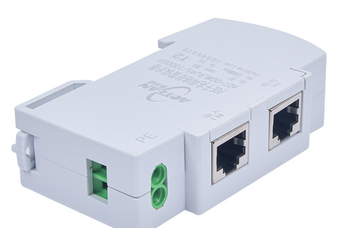 导轨RJ45网络信号防雷器以太网1000M摄像机交换机POE浪涌保护模块