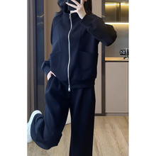 休闲运动套装女2025秋季新款爆款大码胖mm宽松洋气卫衣长裤两件套