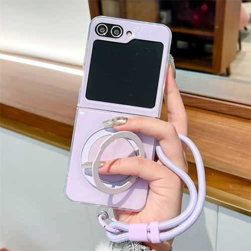 适用三星Galaxy Z Flip7手机壳纯色软壳ZFlip5折叠屏ZFlip6防摔全包ZFlip4/3圆形支架手绳高级感女款保护套