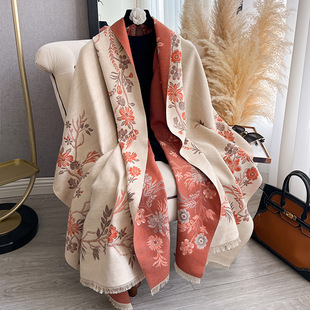 2025新款韩系高级感围巾女冬季仿羊绒百搭披肩两用轻奢风加厚妈妈