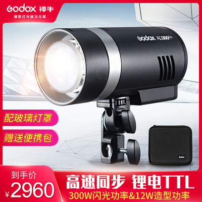 神牛AD300PRO外拍闪光灯300W锂电池口袋灯高速TTL同步补光摄影灯