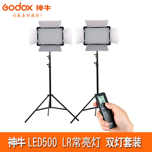 神牛LED500LR LED常亮灯双灯套装无频闪太阳灯补光灯摄影灯影室灯