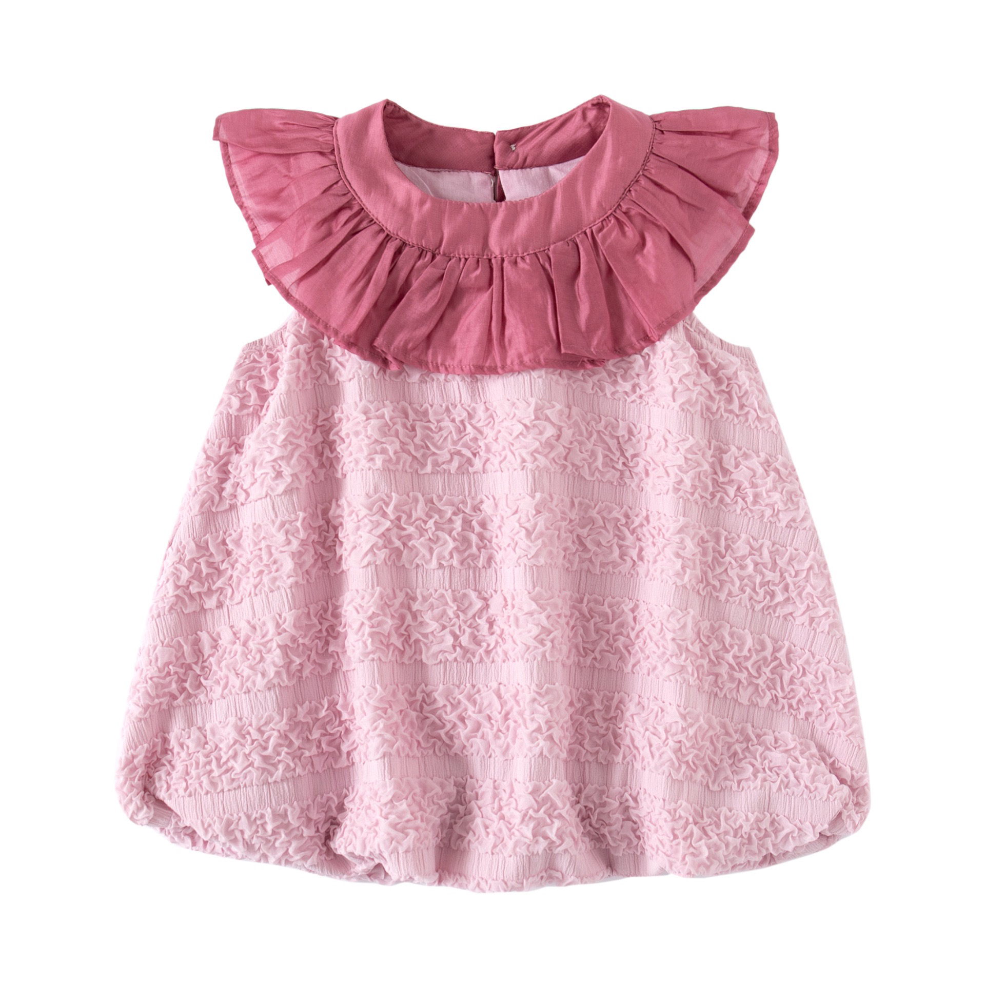 2025夏季女童连衣裙女宝宝灯笼裙女孩生日礼服裙子娃娃领外贸童装