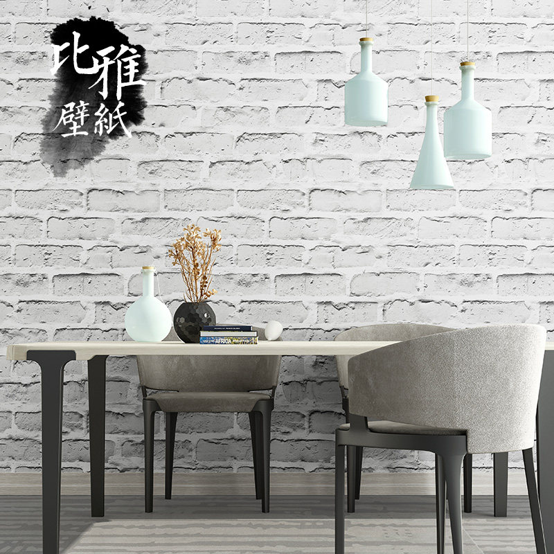 3D立体复古砖块砖头白砖白色砖纹仿古砖墙纸奶茶店服装店壁纸餐厅在类目 家装主材, 墙纸, PVC墙纸中 - 来自Buy2taobao.com提供专业的淘宝代购服务