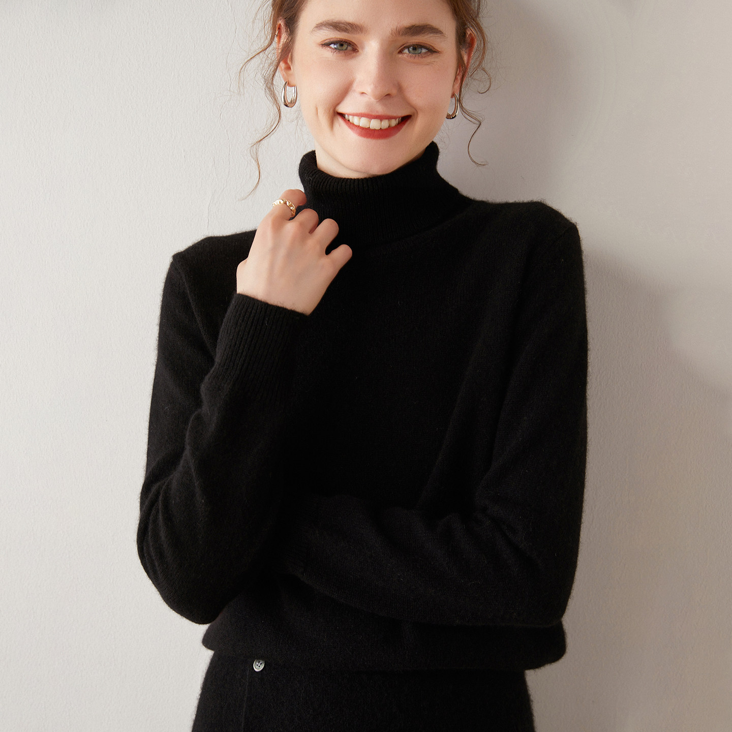 纯羊绒衫女士高领套头内搭毛衣显瘦保暖针织打底衫秋冬新款羊毛衫