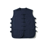 Индивидуальный логотип, напечатанное название магазина и слоган, новый китайский стиль, униформа шеф-повара для барбекю, без рукавов, древний стиль, костюм Тан, жилет, национальный тренд, тренд рабочей одежды