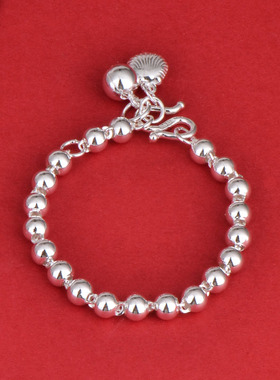 足银儿童圆珠护身符手串转运珠