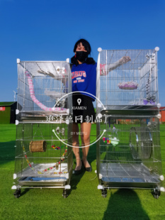 逊泽304不锈钢魔片笼宠物笼蜜袋鼯松鼠龙猫加密组装40/46带轮子