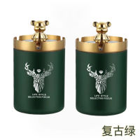 Creative, personalized, light luxury stainless steel ashtray, anti-smoke smell, car trend, home, living room, anti-fly ash, high-end with lid thumbnail 5