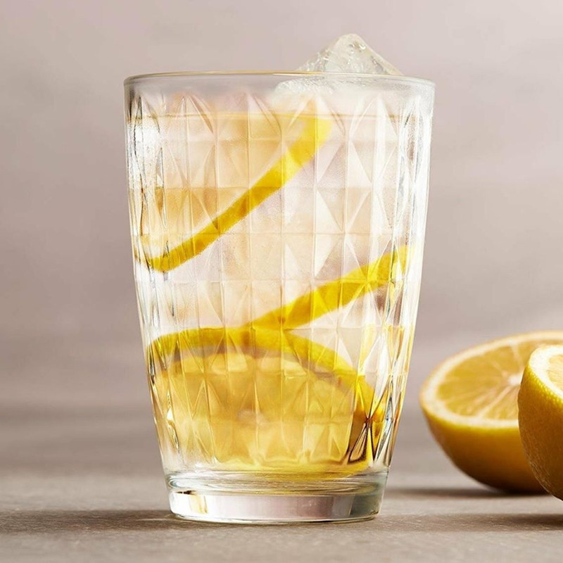 lav家用玻璃水杯无铅钻石纹理特色果汁牛奶餐吧特色酒吧苏打水杯