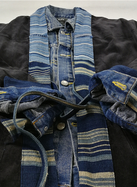 SONOFLOONG复古灯芯绒古布口袋道袍开衫LHAMO潮牌外套衬衫visvim