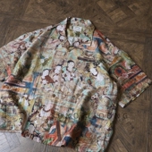 SONOFL复古宽松印花古巴领衬衫 衬衣敦煌夏潮牌 亚麻夏威夷短袖