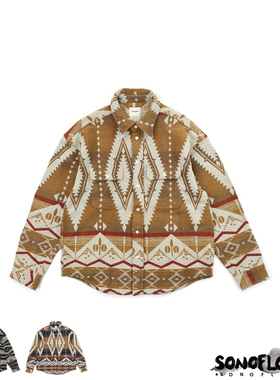 SONOFLOONG复古法兰绒衬衫纳瓦霍民族风印第安秋冬美式RRL VISVIM