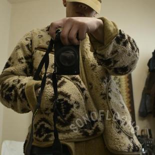 SONOFLOONG复古羊羔绒外套双面咔叽内胆休闲宽松夹克纳瓦霍羊皮潮