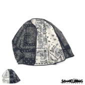 SONOFL腰果花羊羔绒内胆双面无领夹克秋冬 复古潮流日系宽松