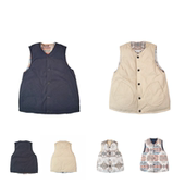 SONOFL复古羽绒马甲纳瓦霍双面鹅绒背心夹克咔叽水洗做旧潮牌