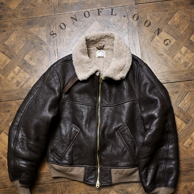SONOFL水洗做旧B6皮毛一体夹克