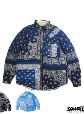 SONOFLOONG复古腰果花羽绒服鹅绒棉服外套夹克男女衬衫潮牌VISVIM