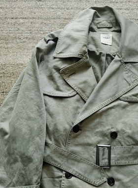 SONOFLOONG复古战壕风衣男trench余文乐水洗双排扣大衣RRL VISVIM