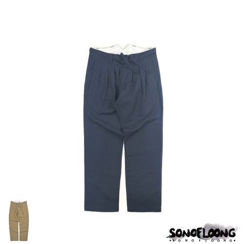 日系羊毛麻混纺潮流宽松剑道裤