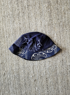 SONOFLOONG复古盆帽VINTAGE蓝染古布渔夫帽KOFU BUCKET古着visvim