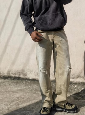 SONOFLOONG卡哈特B01 B136水洗破坏伐木裤 VINTAGE工装裤宽松长裤